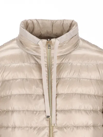 Herno Zip-up Drawstring Jacket In Brown