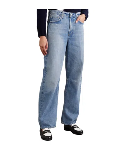 Citizen Of Humanity Miro Long Mid-rise Barrel-leg Jeans In Blue
