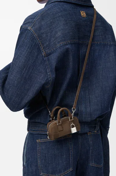 Loewe Womens Tundra Amazona Nano Leather Shoulder Bag In Brown