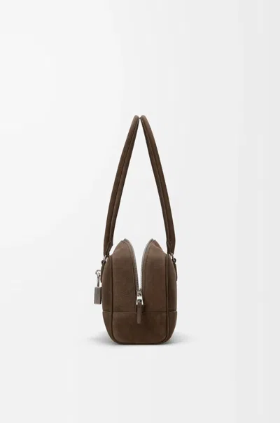 Loewe Womens Tundra Amazona 31 Cropped Suede Shoulder Bag In Brown