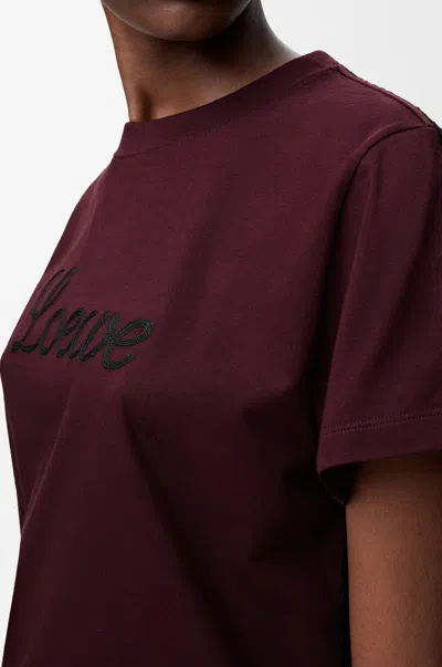Loewe Relaxed Fit T-shirt In Cotton In Burgundy