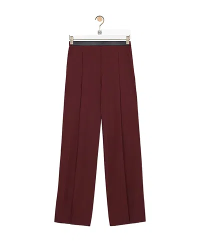 Loewe Trousers In Wool In Burgundy