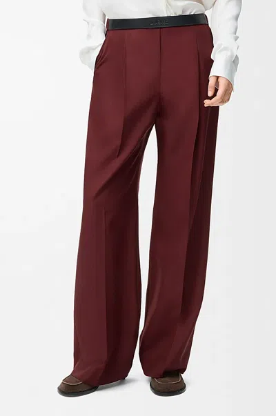 Loewe Trousers In Wool In Burgundy