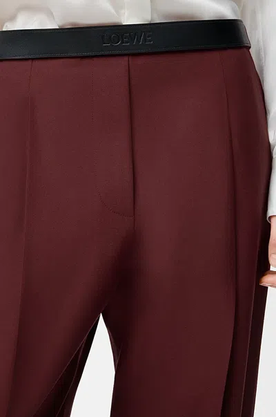 Loewe Trousers In Wool In Burgundy