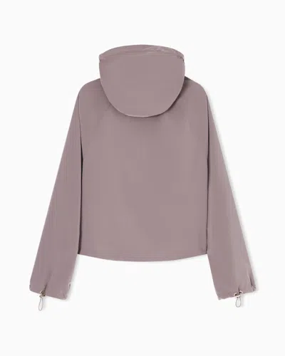 Emporio Armani Full-zip Nylon Blouson With Hood In Gray