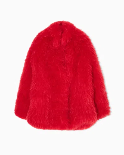 Giorgio Armani Cashmere Fur Blouson In Red