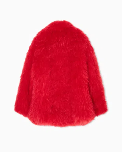 Giorgio Armani Cashmere Fur Blouson In Red