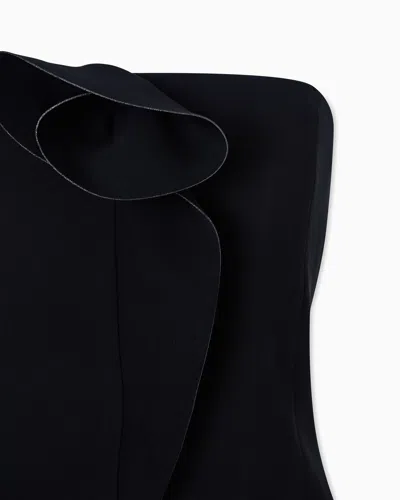 Giorgio Armani Strapless Top Fitted Silhouette Floral Detail In Black