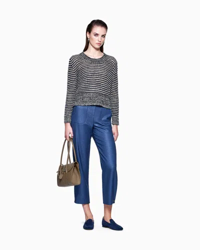 Giorgio Armani Silk And Wool Trousers In Blue