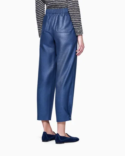 Giorgio Armani Silk And Wool Trousers In Blue