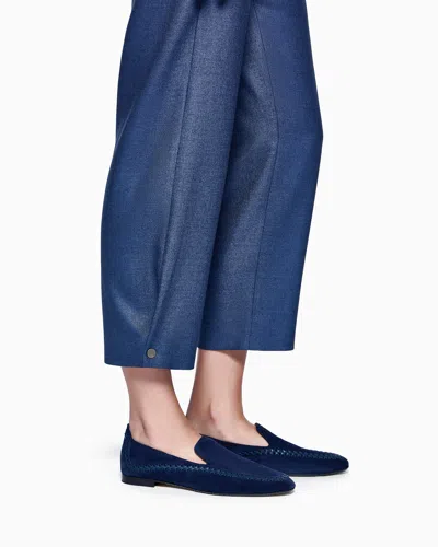 Giorgio Armani Silk And Wool Trousers In Blue