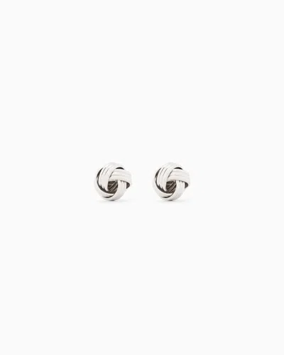 Giorgio Armani Sterling Silver Cufflinks In Metallic