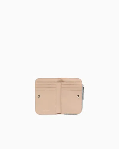 Giorgio Armani Pebbled Leather Bifold Wallet In Gray