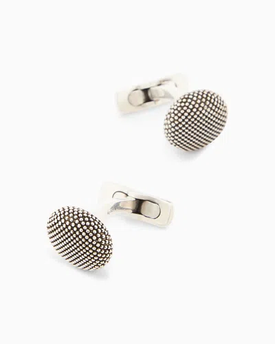 Giorgio Armani Sterling Silver Cufflinks In Metallic