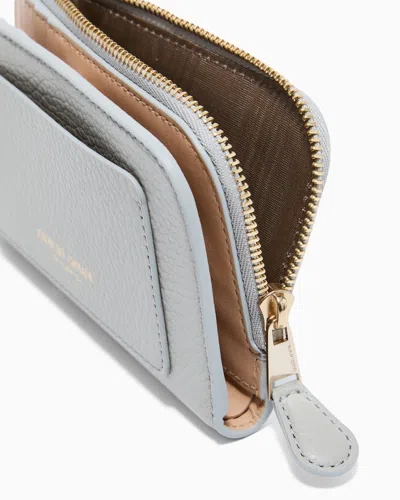 Giorgio Armani Pebbled Leather Bifold Wallet In Gray