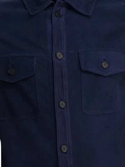 Altum Suede Overshirt Jacket Jackets And Coats Blue In White