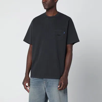 Awake Ny Black Crewneck T-shirt With Logo In Black