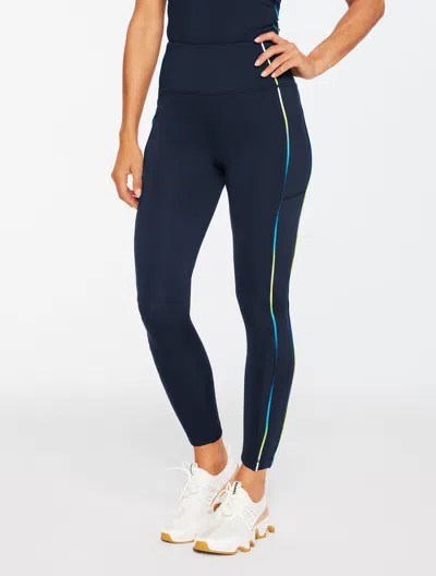 Talbots Petite - Sport Fleeceback Leggings - Ombrã© Piped - Blue - Xl  In Blue