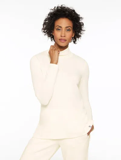 Talbots Plus Petite - Supersoft Jersey Turtleneck T-shirt - Contrast - Ivory - X  In Neutral