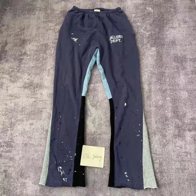 Pre-owned Gallery Dept. . Paint Splatter Logo Flare Sweatpants In Blue
