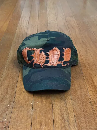 Pre-owned Chrome Hearts + Ch Ny New York Leather Patch Cap + In Orange