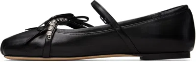 Jimmy Choo Black Nappa Leather Loli Ballerinas In Black
