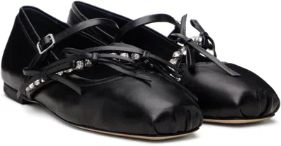 Jimmy Choo Black Nappa Leather Loli Ballerinas In Black