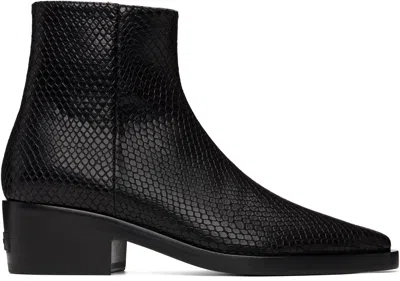 Fear Of God Black Snakeskin-embossed Santa Fe Boot In Black