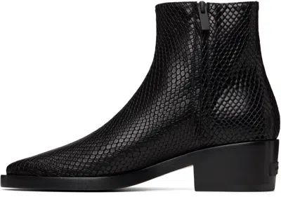 Fear Of God Black Snakeskin-embossed Santa Fe Boot In Black