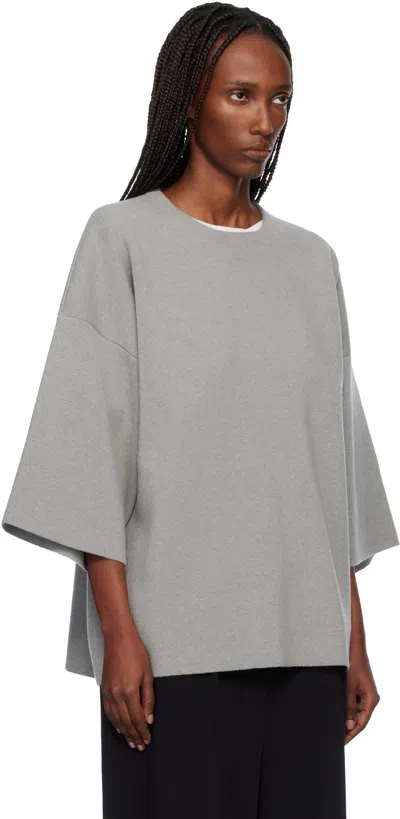Fear Of God Gray Milano Knit T-shirt In Gray