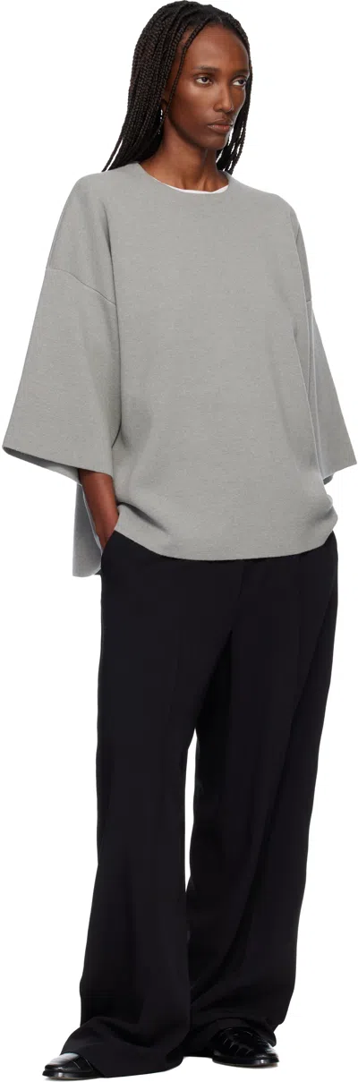 Fear Of God Gray Milano Knit T-shirt In Gray