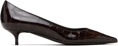 Jimmy Choo Brown Amelia Heels In Black