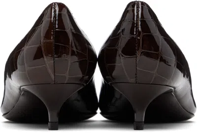 Jimmy Choo Brown Amelia Heels In Black