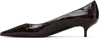 Jimmy Choo Brown Amelia Heels In Black