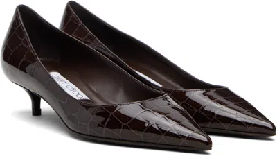 Jimmy Choo Brown Amelia Heels In Black