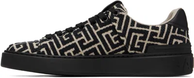 Balmain Monogram Jacquard B-court Trainers In Black