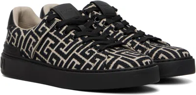 Balmain Monogram Jacquard B-court Trainers In Black