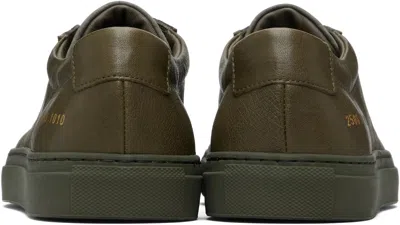 Common Projects Khaki Achilles Premium Sneakers In Green