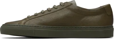 Common Projects Khaki Achilles Premium Sneakers In Green