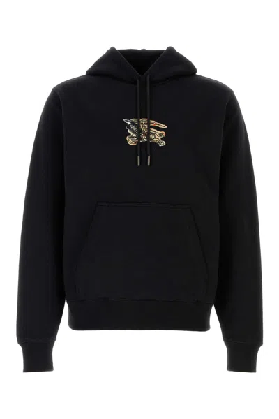 Burberry Simon Hoodie With Front Pocket And Hood In Black