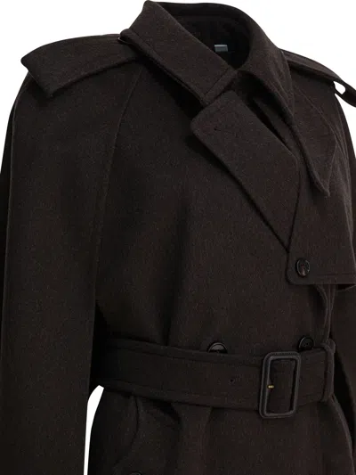 Burberry Brown Cashmere Jacket In Black