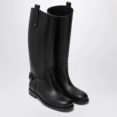 Burberry Cavalier Boots In Leather In Black