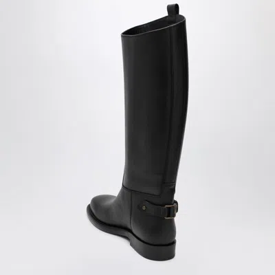Burberry Cavalier Boots In Leather In Black