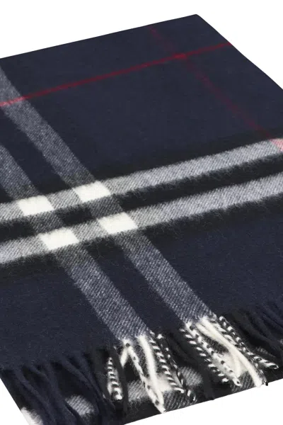 Burberry Oversized Check Cashmere Scarf In Blue