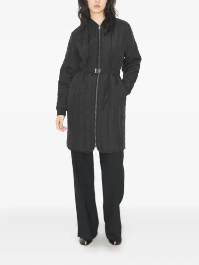 Tory Burch Nylon Padded Quilt Coat In Black