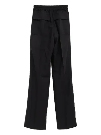 Rick Owens Straight Leg Trousers Nylon And Silk Blend In Black