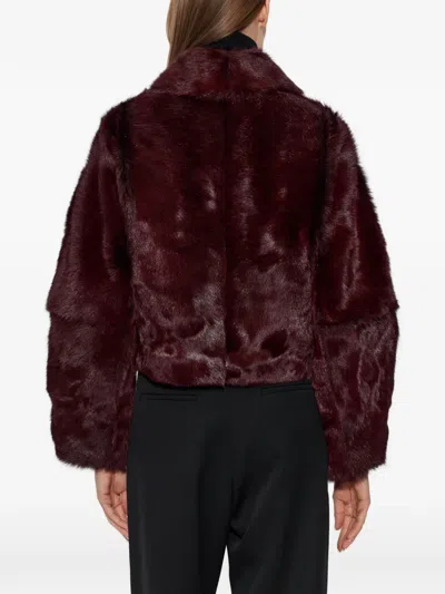 By Malene Birger Rowani Pony Hair Leather Jacket In Burgundy