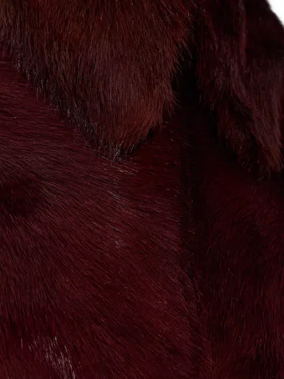 By Malene Birger Rowani Pony Hair Leather Jacket In Burgundy