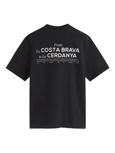 Les Héritiers Text Print T-shirt In Black