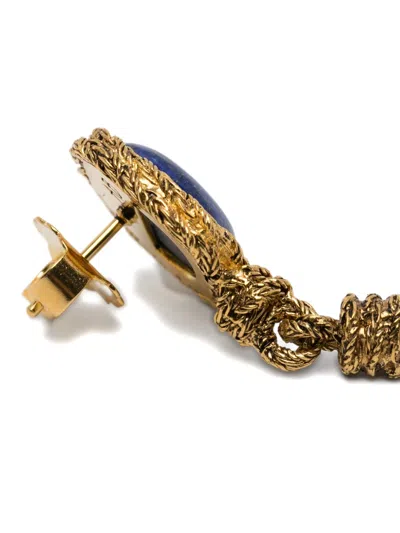 Aurelie Bidermann Miki Lapis Lazuli Drop Earrings In Gold